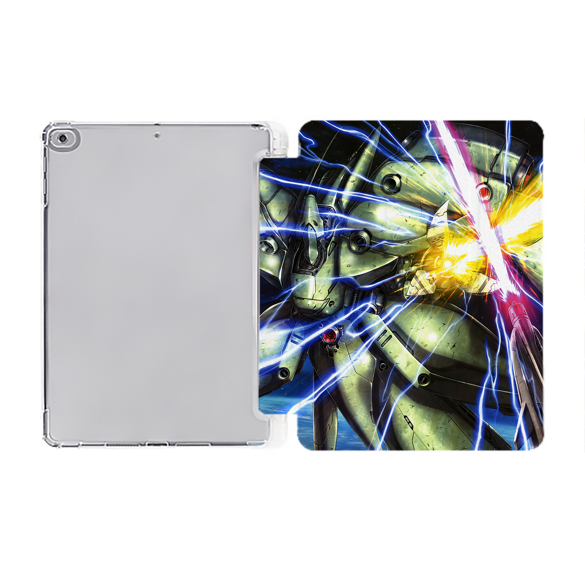 （画像用） 機動戦士ガンダム Mobile Suit Gundam IPad ケース ペン収納付き 三つ折りスタンド PUレザー×シリコン 対応機種9.5/10.5/10.9インチ